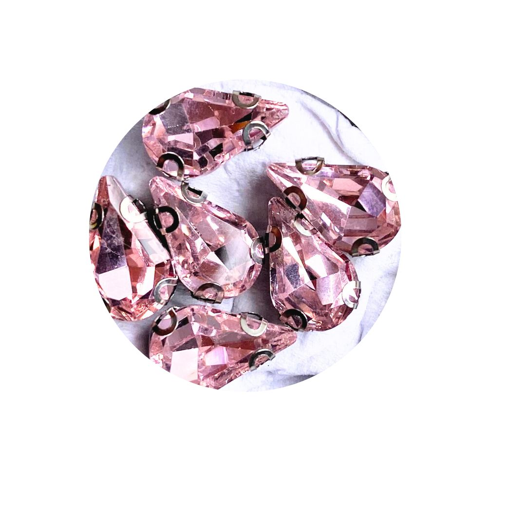 Piedra Plana para Bordar Gota Rosa