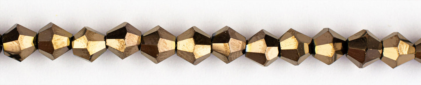 Collar Rombo Vidrio 4mm Café Metalizado
