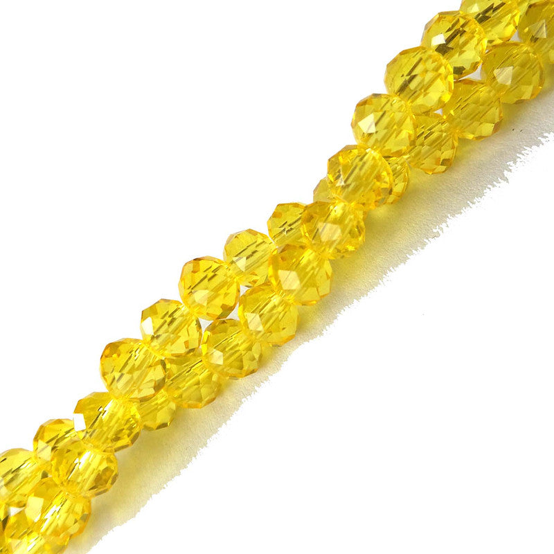 Rondela de Vidrio Amarillo Cristal