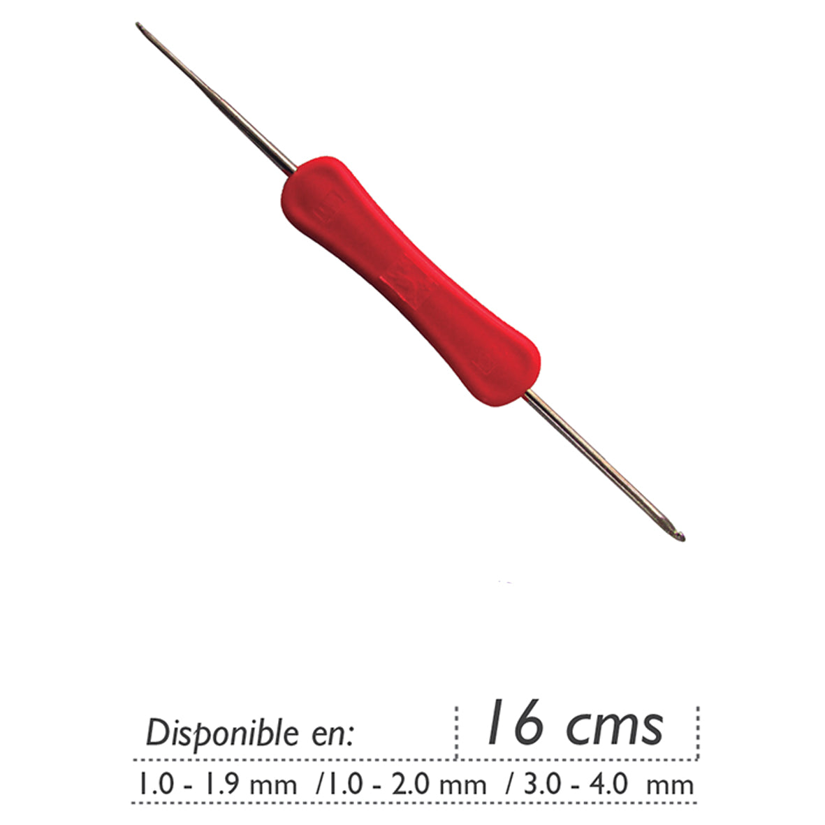 Aguja Crochet Doble Servicio Mango Ergonómico - 16 Cms