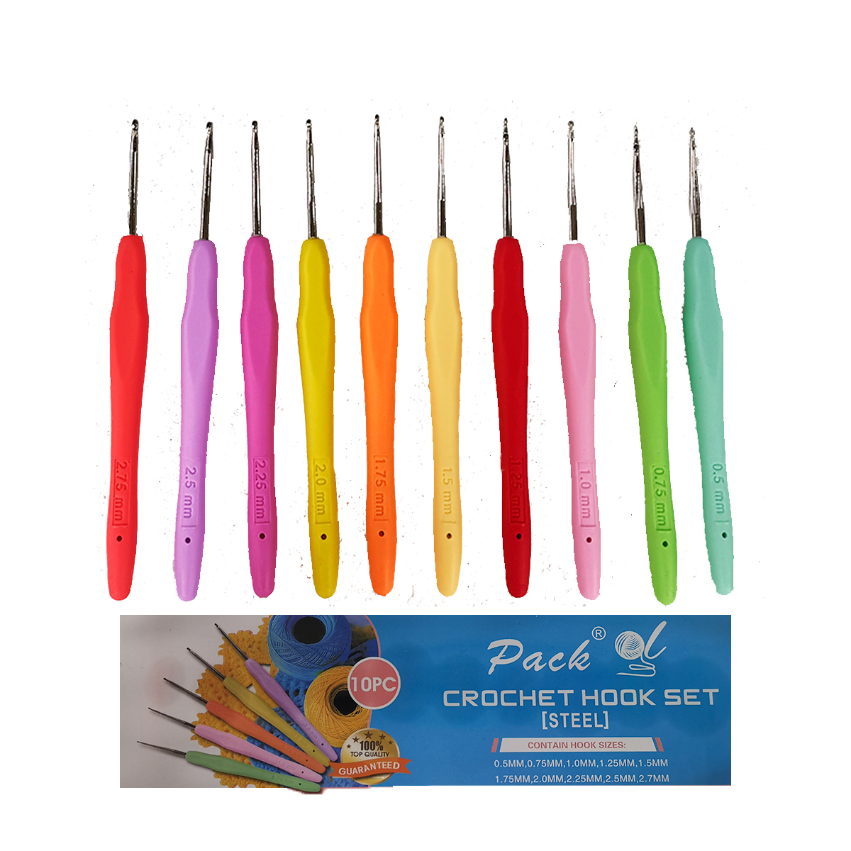 Set Aguja Crochet Mango Siliconado - Acero