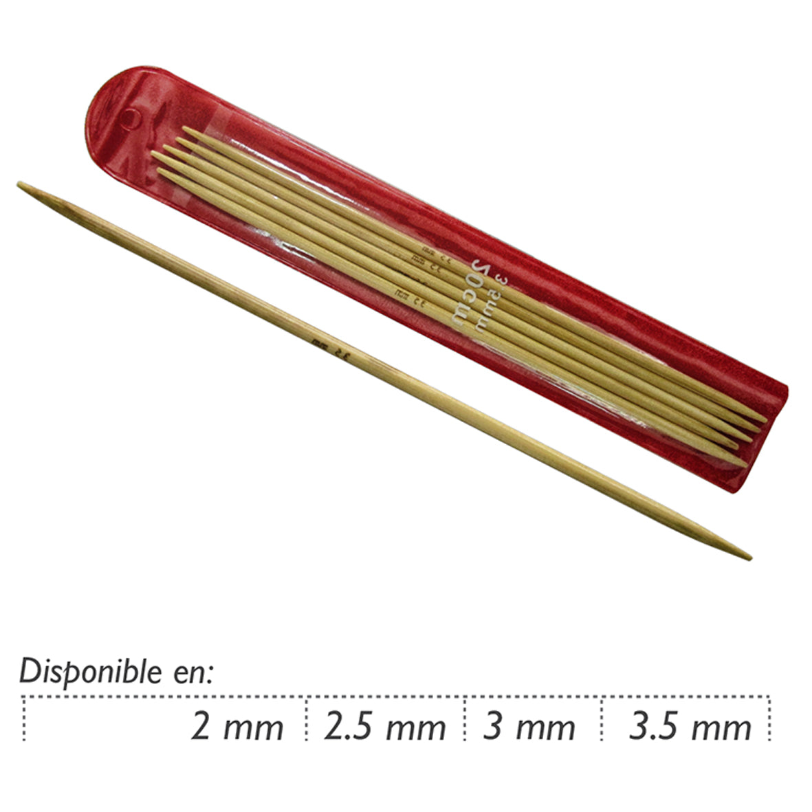 Aguja Tejer Bambú Por 20 Cms