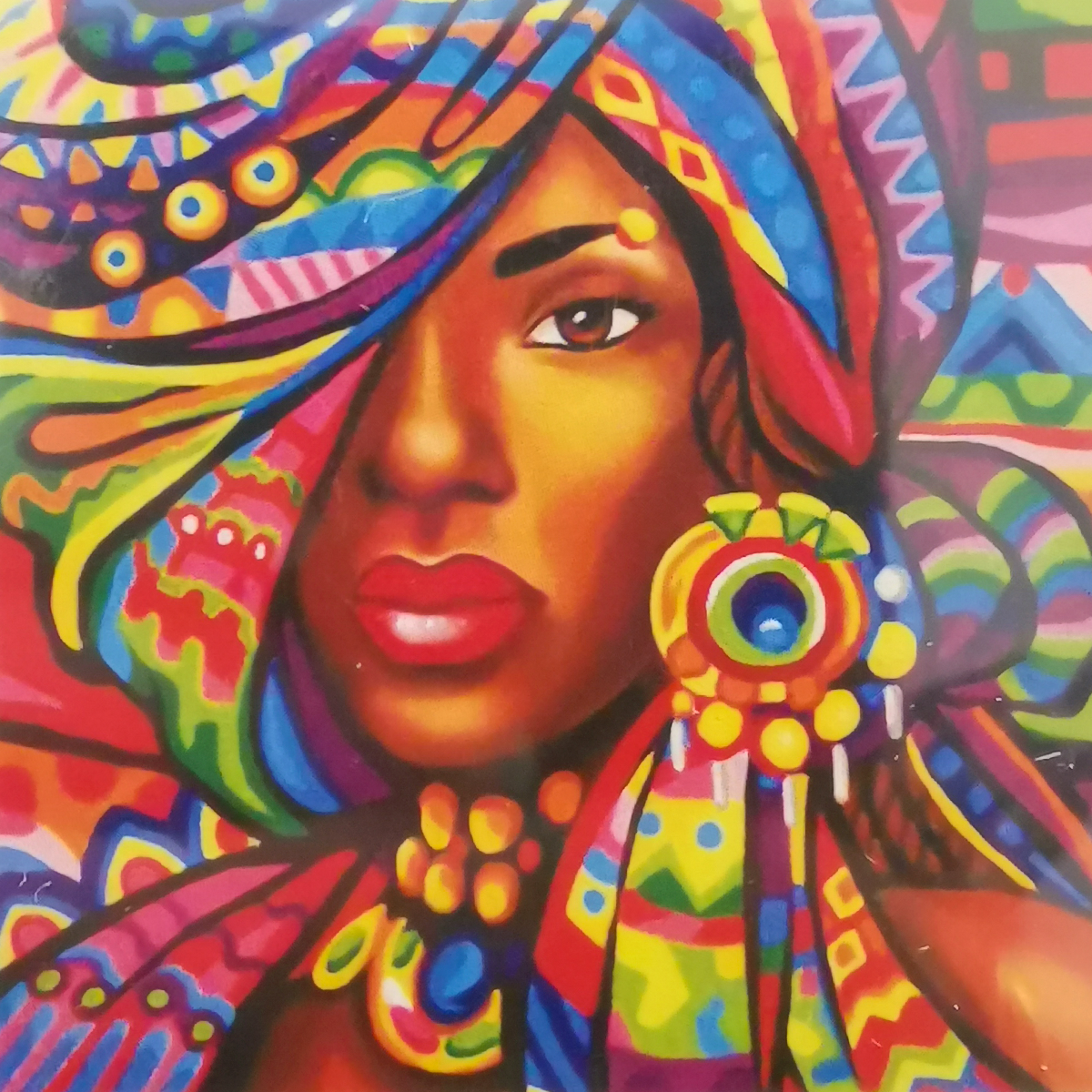 Kit Punto de Cruz Diamante Mujer Africana