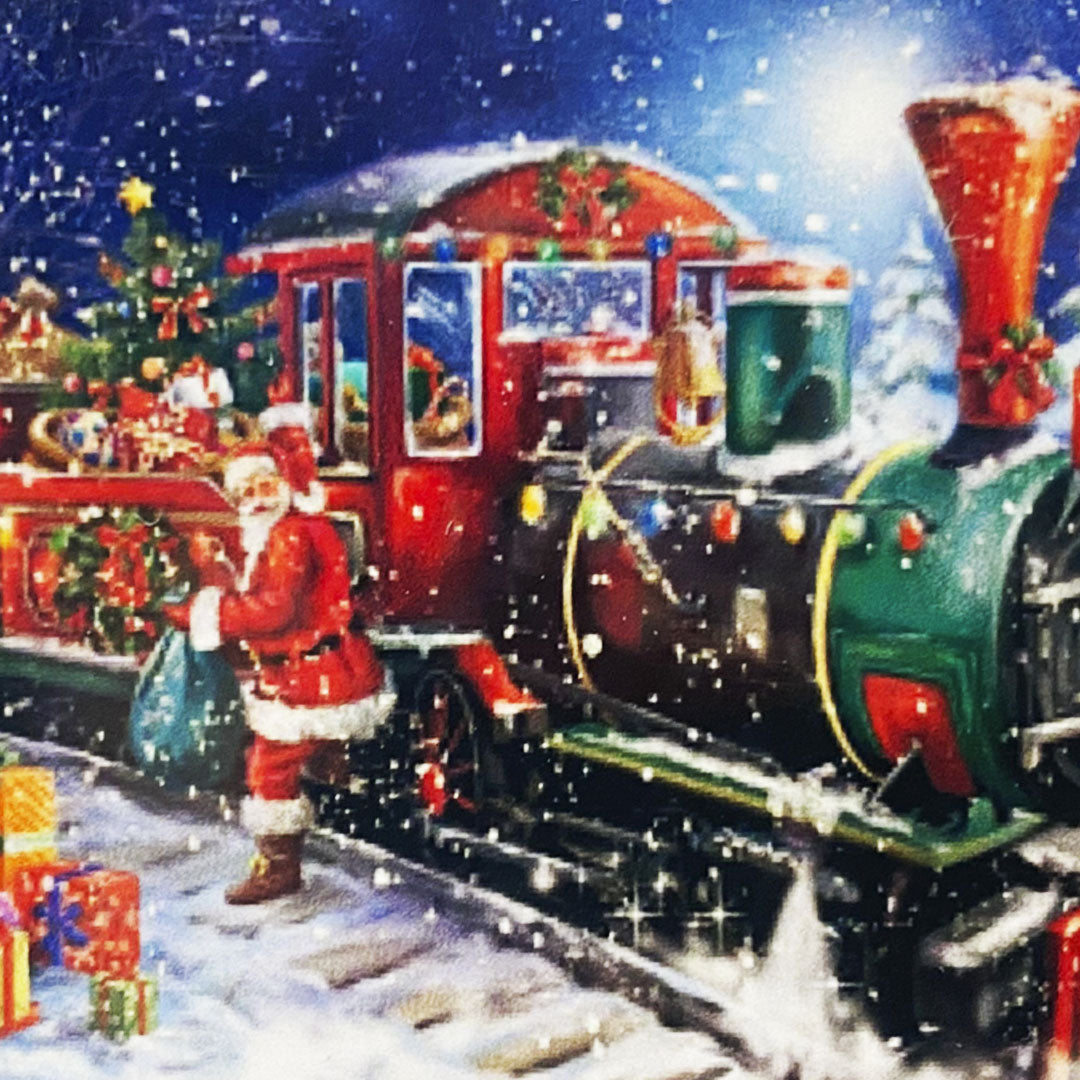 Kit Punto de Cruz Diamante Papá Noel Tren