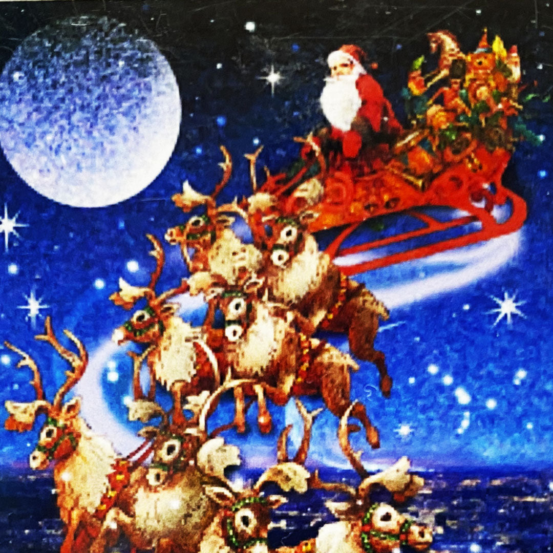 Kit Punto de Cruz Diamante Papá Noel Trineo