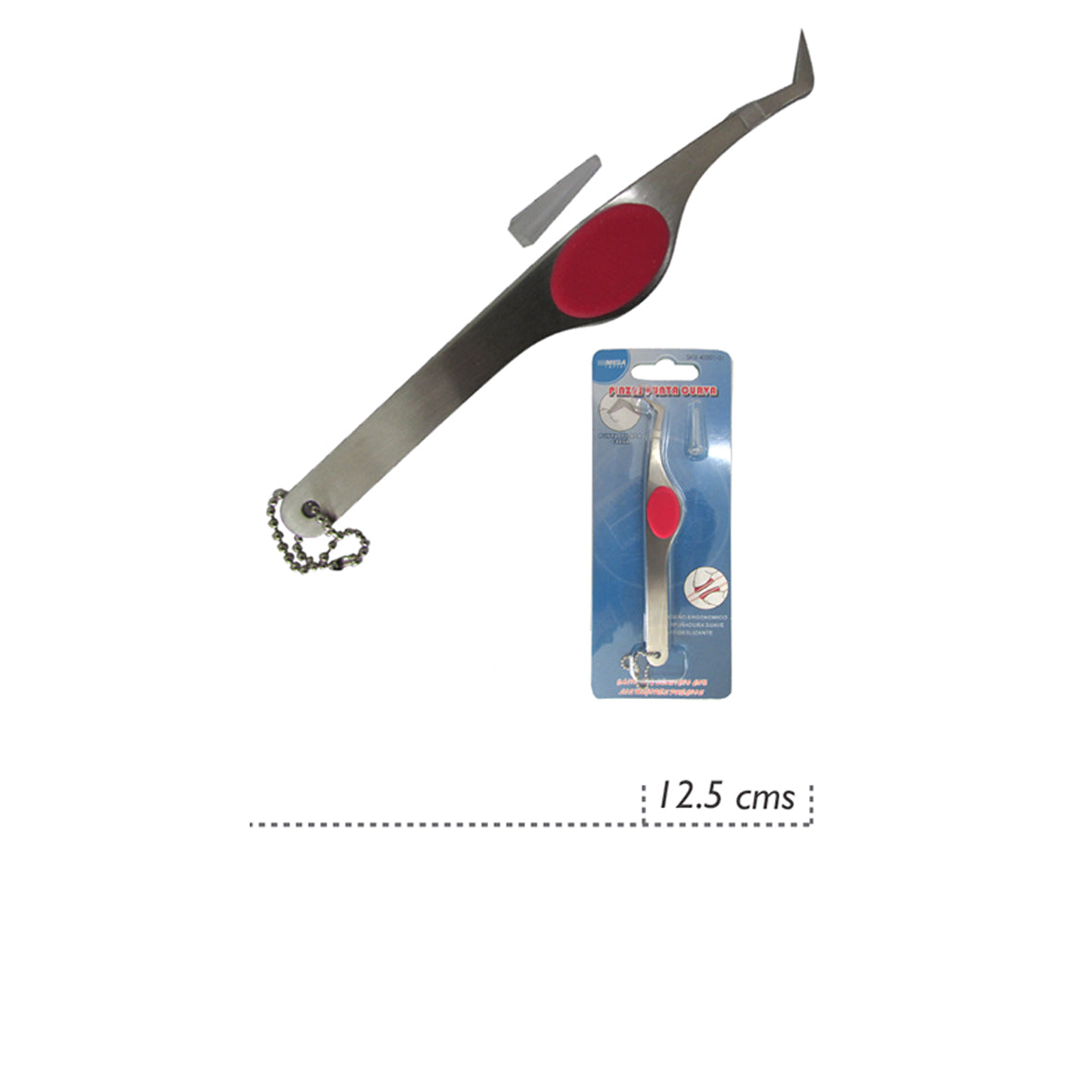 Pinza Punta Curva Mango Ergonómico