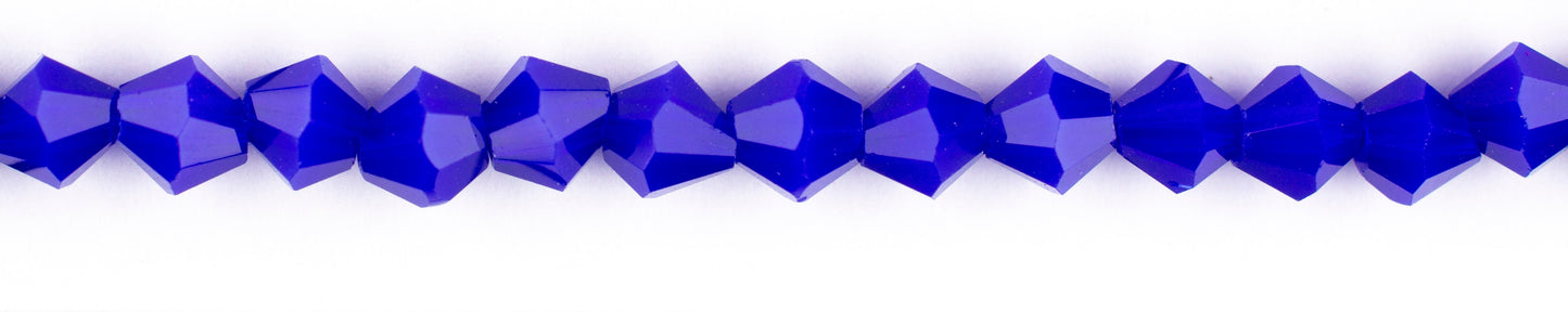 Collar Rombo Vidrio 4mm Azul Rey Mate