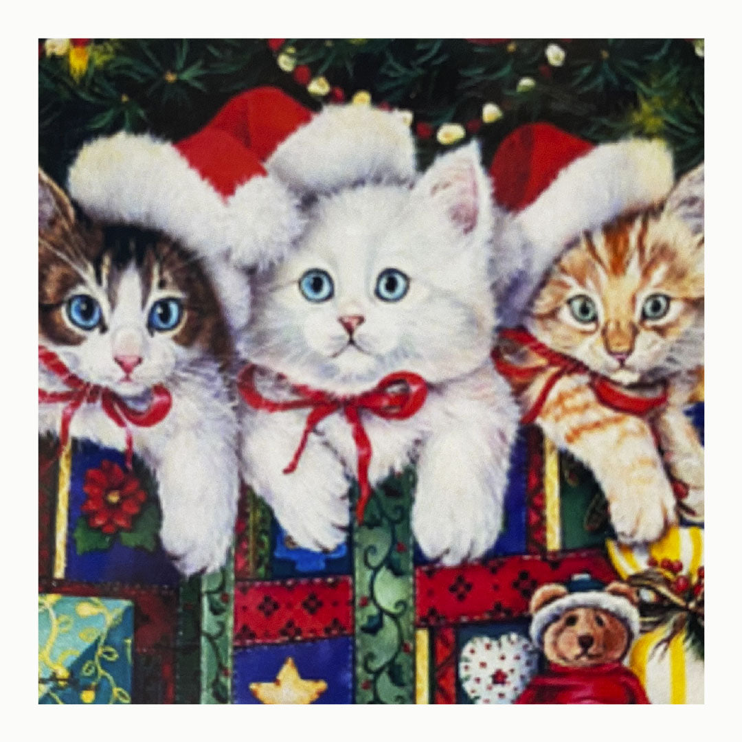 Kit Punto de Cruz Diamante Gatitos Navidad