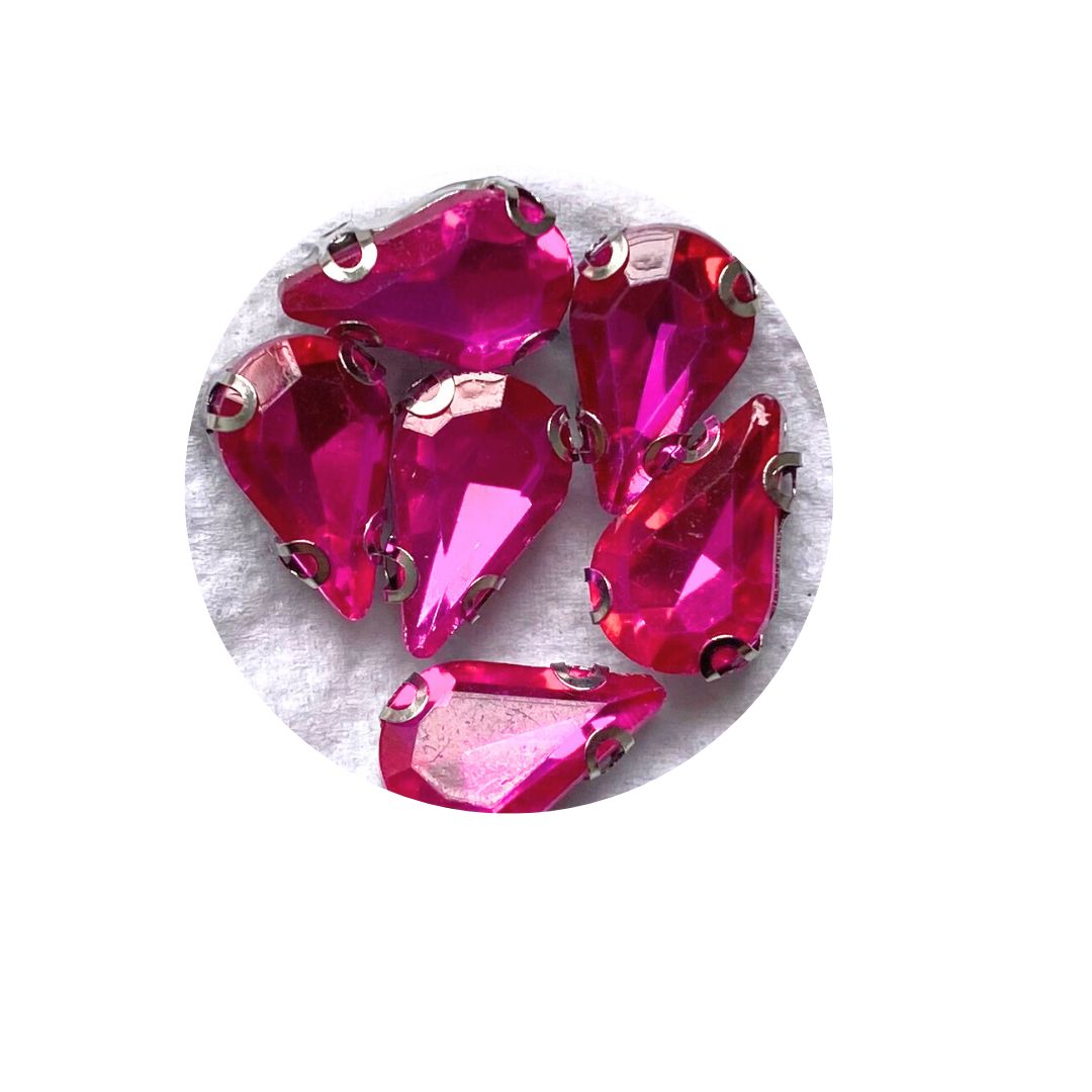 Piedra Plana para Bordar Gota Magenta