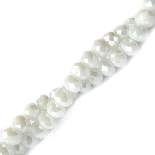 Rondela de Vidrio Blanco Perlado