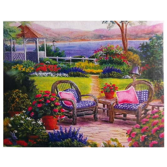 Kit Punto de Cruz Diamantes Jardín 50 x 65