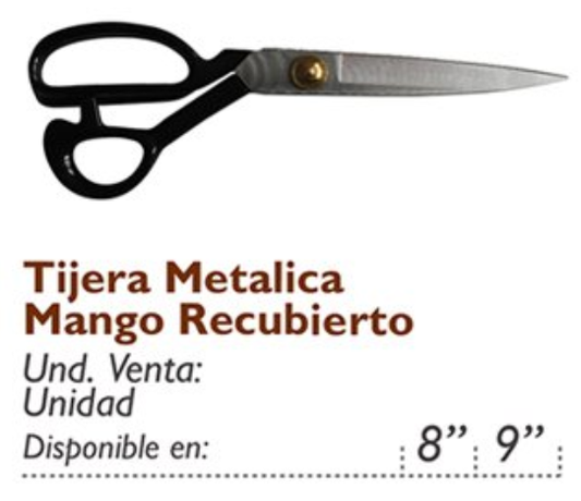 Tijera Metálica Mango Recubierto