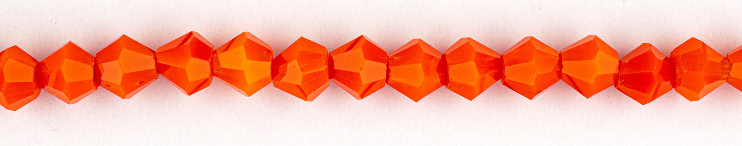 Collar Rombo Vidrio 4mm Naranja Mate