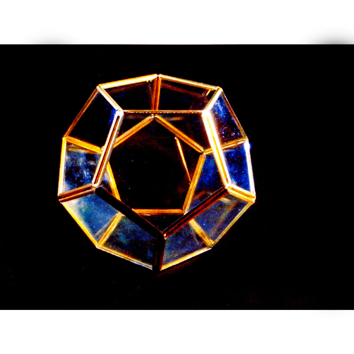 Octagono De Cristal Dorado