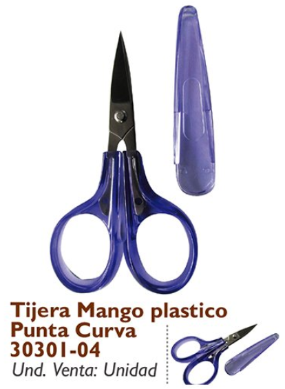 Tijera Mango Plástico Punta Curva 30301-04