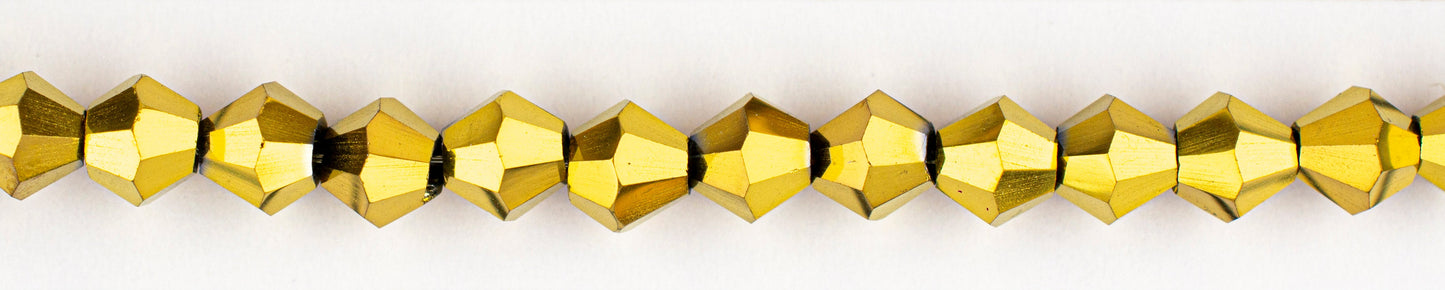 Collar Rombo Vidrio 4mm Dorado Metalizad