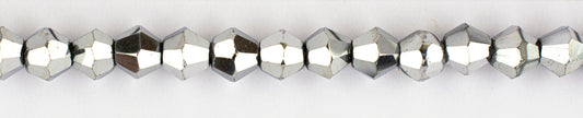 Collar Rombo Vidrio 4mm Plateado Metal