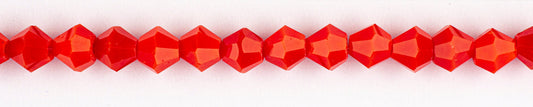 Collar Rombo Vidrio 4mm Rojo Mate
